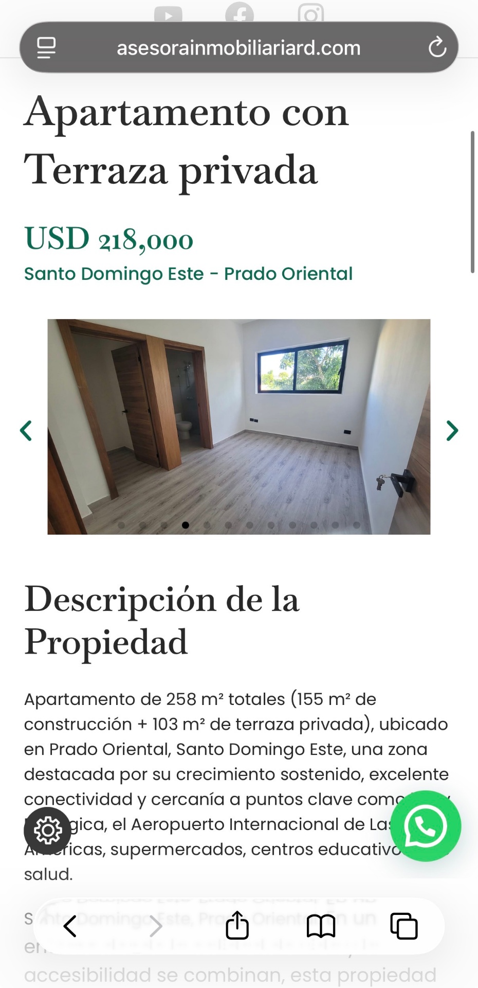 Detalle + formulario de captación (móvil)