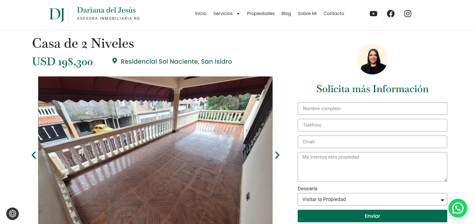 Detalle + formulario de captación
